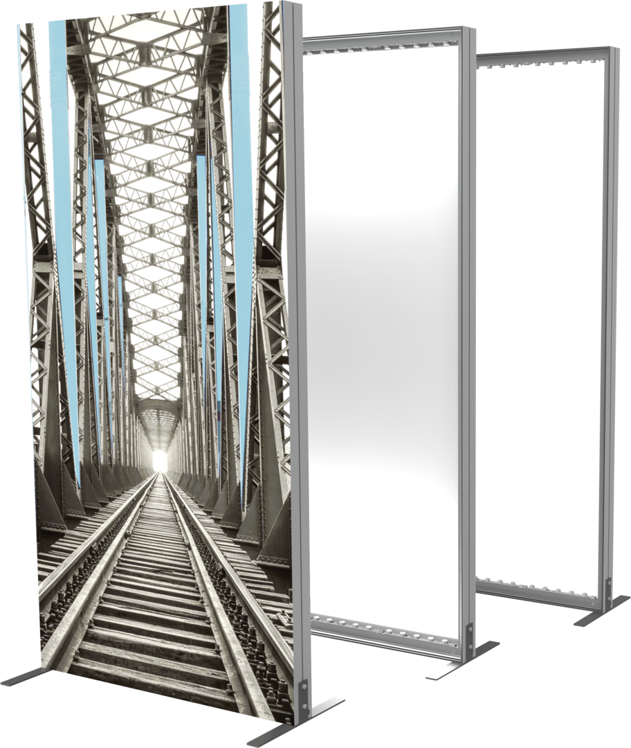 4ft x 8ft Vector Frame Light Box Rectangle 04 Fabric Banner Display (Hardware Only)