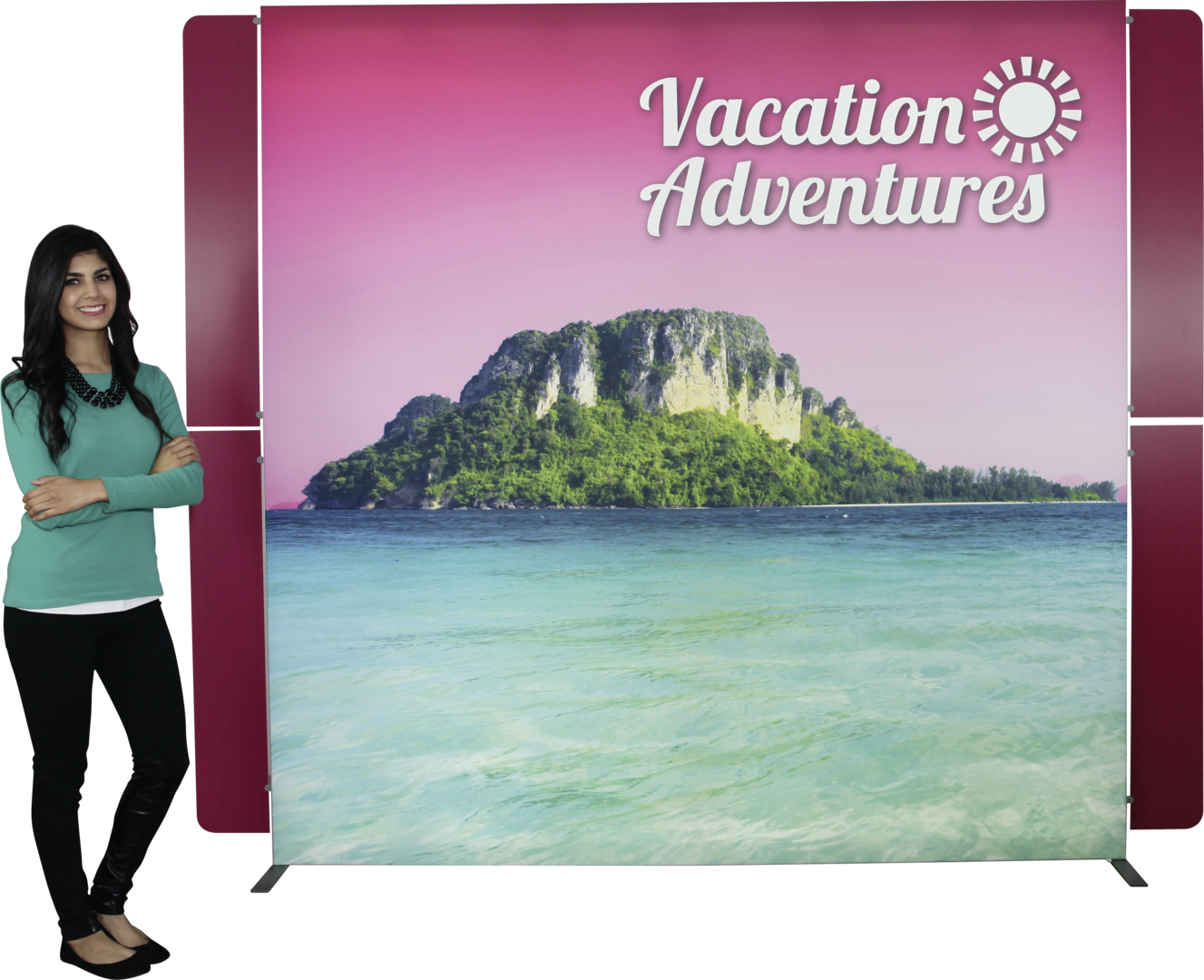 4ft x 4ft Vector Frame Light Box Square 02 Fabric Banner Display Double-Sided (Graphic Only)