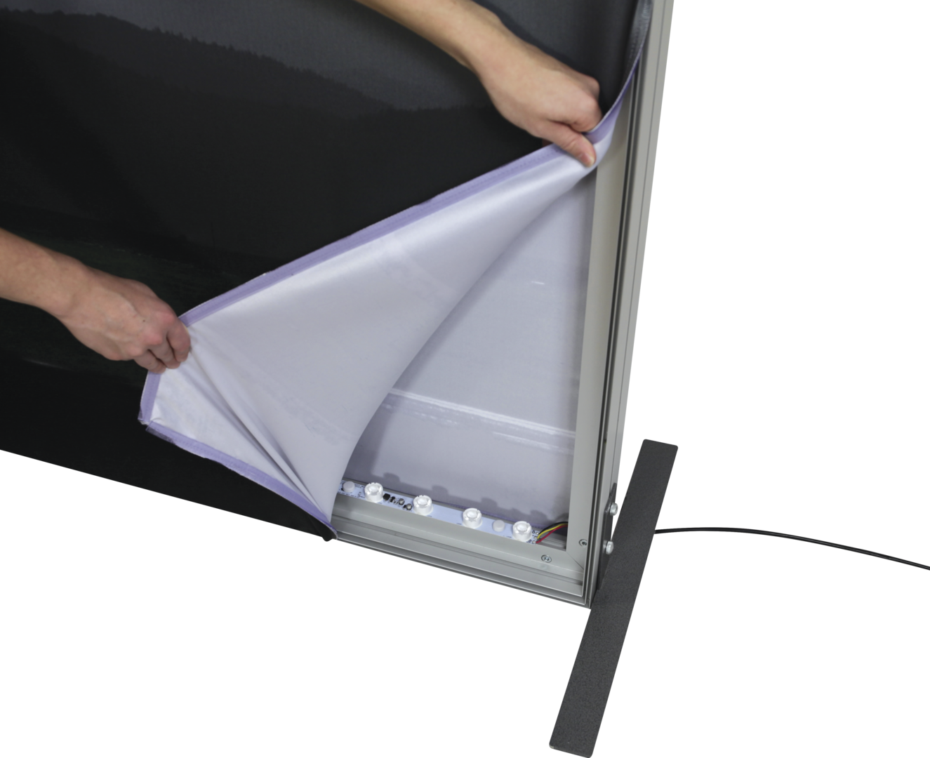 4ft x 4ft Vector Frame Light Box Square 02 Fabric Banner Display Single-Sided (Graphic Only)