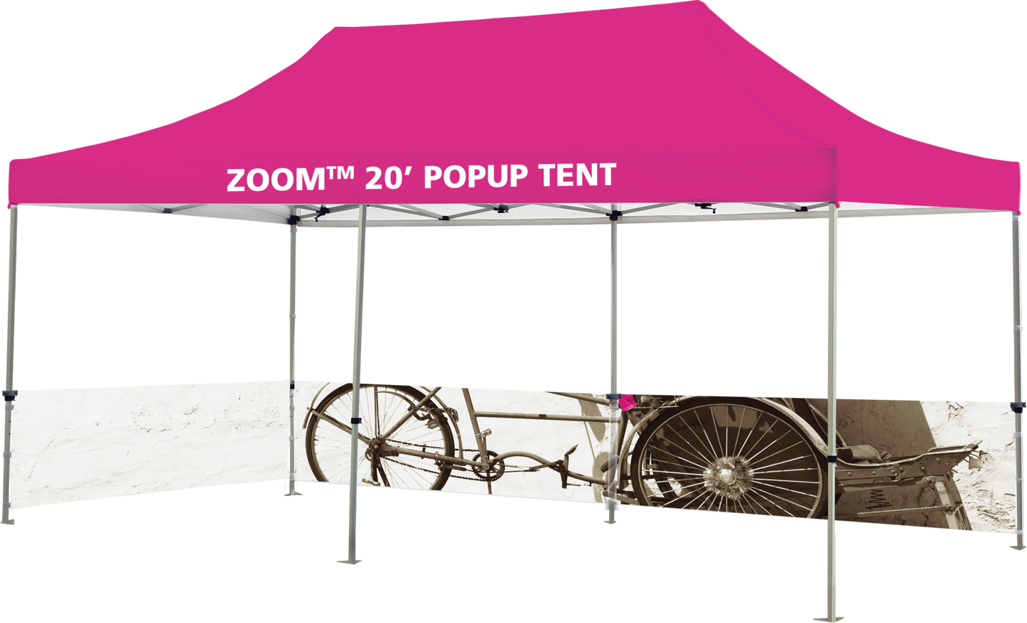 20ft x 10ft Zoom Standard Popup Tent Half Wall Custom Printed (Half Wall Graphic Only)