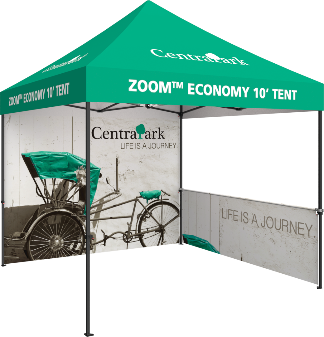 10ft x 10ft Zoom Economy and Standard Popup Tent Half Wall Custom Printed (Half Wall Graphic Only)