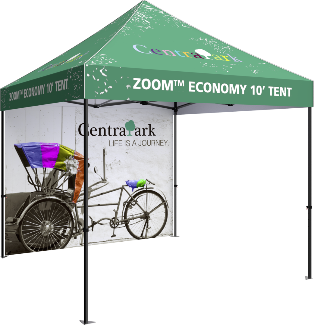 10ft x 10ft Zoom Economy and Standard Popup Tent Full Wall Custom Printed (Full Wall Graphic Only)