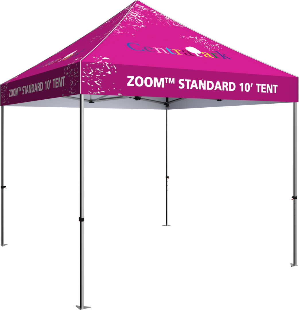 10ft x 10ft Zoom Economy and Standard Popup Tents Custom Printed (Canopy Graphic Only)