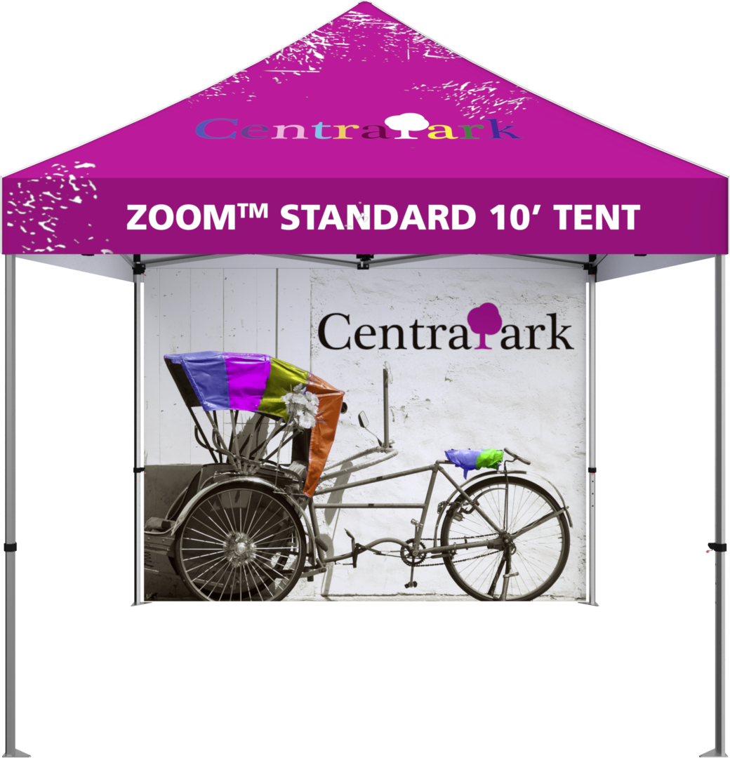 10ft x 10ft Zoom Economy and Standard Popup Tent Full Wall Custom Printed (Full Wall Graphic Only)