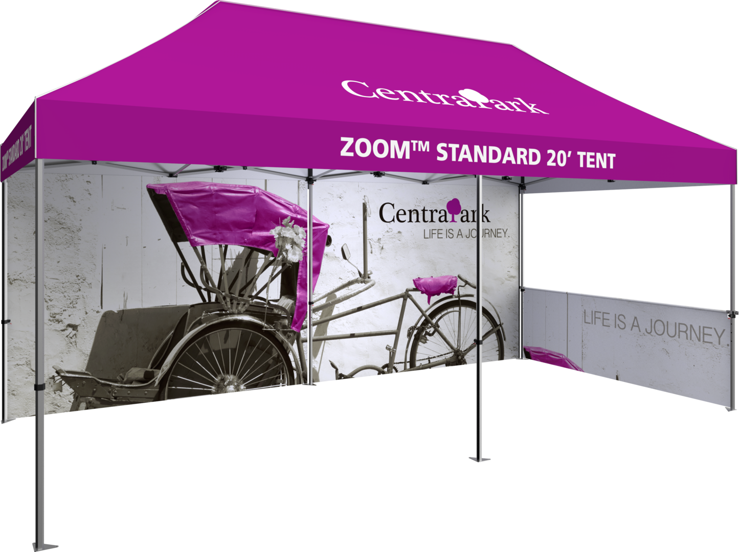 20ft x 10ft Zoom Standard Popup Tent Half Wall Custom Printed (Half Wall Graphic Only)