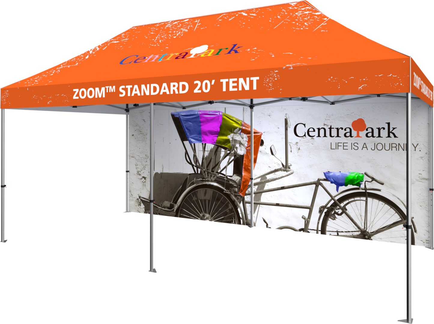 20ft x 10ft Zoom Standard Popup Tent Full Wall Custom Printed (Full Wall Graphic Only)