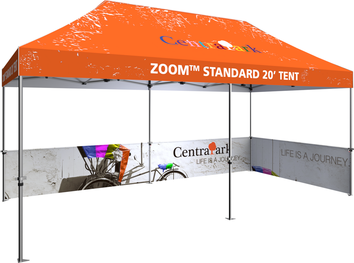 20ft x 10ft Zoom Standard Popup Tent Half Wall Custom Printed (Half Wall Graphic Only)