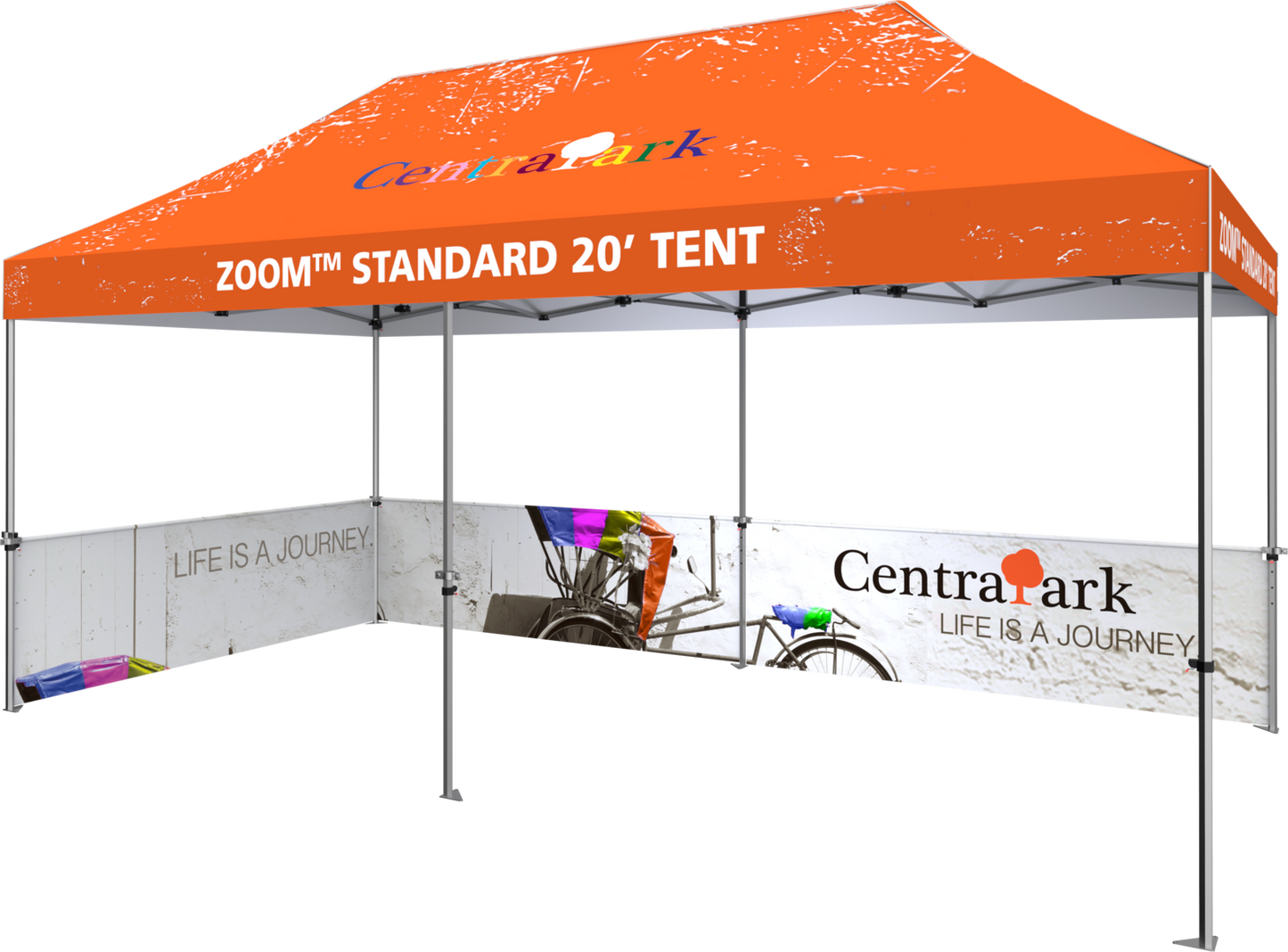 20ft x 10ft Zoom Standard Popup Tent Custom Printed (Graphic Package)